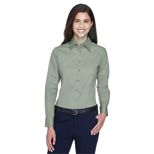 Harriton Women's Easy Blend™ Long Sleeve Twill Dress Shir... - Harriton Women's Easy Blend™ Long Sleeve Twill Dress Shir... - Image 14 of 57