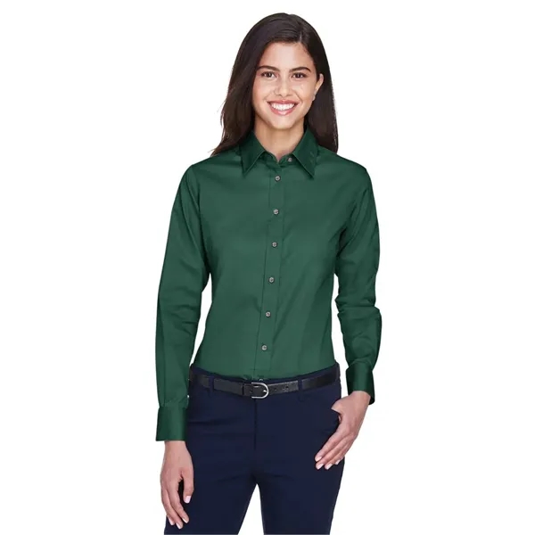 Harriton Women's Easy Blend™ Long Sleeve Twill Dress Shir... - Harriton Women's Easy Blend™ Long Sleeve Twill Dress Shir... - Image 23 of 57