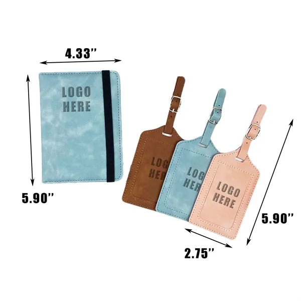 Multicolor Luggage Tag Passport Holder Set - Multicolor Luggage Tag Passport Holder Set - Image 1 of 2