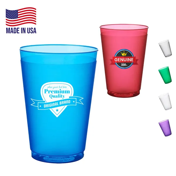 12 oz. USA Made Flex Frosted Stadium Cup w/ Flexible Plastic - 12 oz. USA Made Flex Frosted Stadium Cup w/ Flexible Plastic - Image 0 of 6