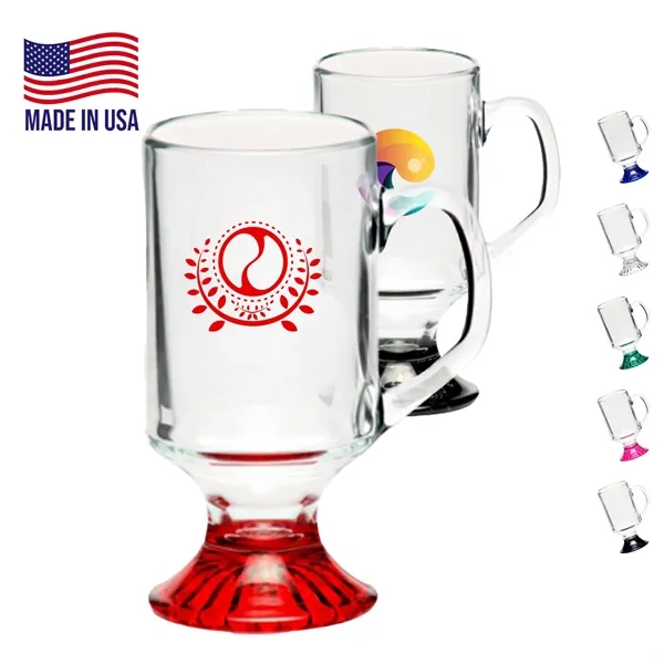 10 oz. USA Made ARC Footed Sports Custom Glass Mug - 10 oz. USA Made ARC Footed Sports Custom Glass Mug - Image 0 of 9