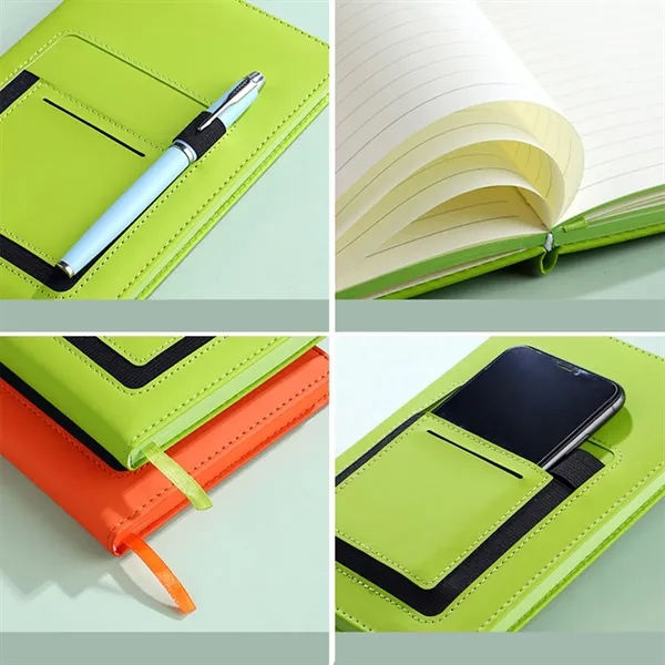 A5 Lined Journal Notebook with Pen Holder Cell Phone Pocket - A5 Lined Journal Notebook with Pen Holder Cell Phone Pocket - Image 2 of 2