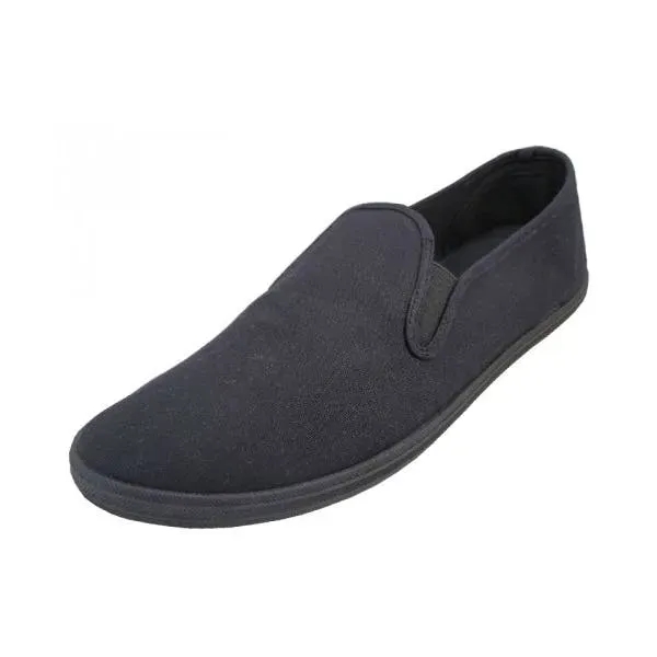 Men's Slip-On Canvas Shoes - Black Sizes 7-13 - Men's Slip-On Canvas Shoes - Black Sizes 7-13 - Image 0 of 0
