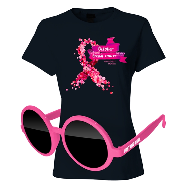 Ladies Full-Color DTG T-Shirt (Colors) & Sunglasses Kit - Ladies Full-Color DTG T-Shirt (Colors) & Sunglasses Kit - Image 0 of 2