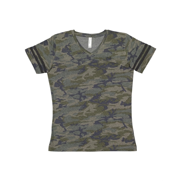 LAT Women's Football V-Neck Fine Jersey Tee - LAT Women's Football V-Neck Fine Jersey Tee - Image 35 of 40