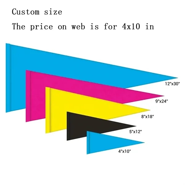 4" x 10" Custom Printed Felt Pennant w/ Sewn Strip - 4" x 10" Custom Printed Felt Pennant w/ Sewn Strip - Image 3 of 3