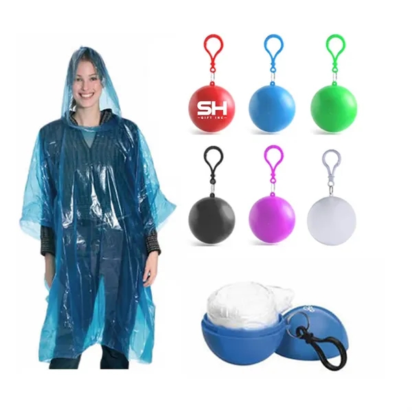 Disposable Portable Raincoat Poncho Ball Keychain - Disposable Portable Raincoat Poncho Ball Keychain - Image 0 of 4
