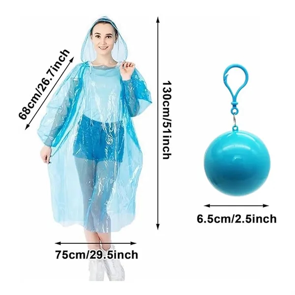 Disposable Portable Raincoat Poncho Ball Keychain - Disposable Portable Raincoat Poncho Ball Keychain - Image 2 of 4
