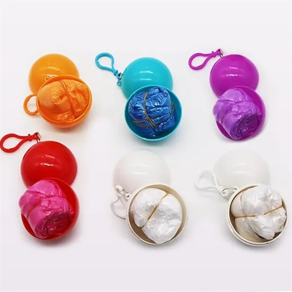 Disposable Portable Raincoat Poncho Ball Keychain - Disposable Portable Raincoat Poncho Ball Keychain - Image 4 of 4