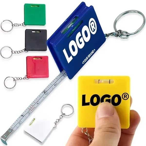 Square Tape Measure w/Level & Key Chain - Square Tape Measure w/Level & Key Chain - Image 0 of 5