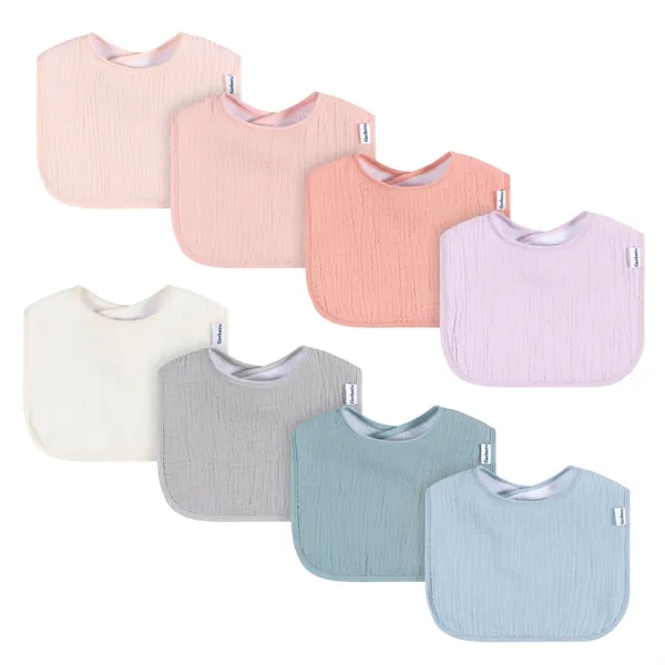 8-Pack Baby Girls Multi Drooling Bibs - 8-Pack Baby Girls Multi Drooling Bibs - Image 0 of 3