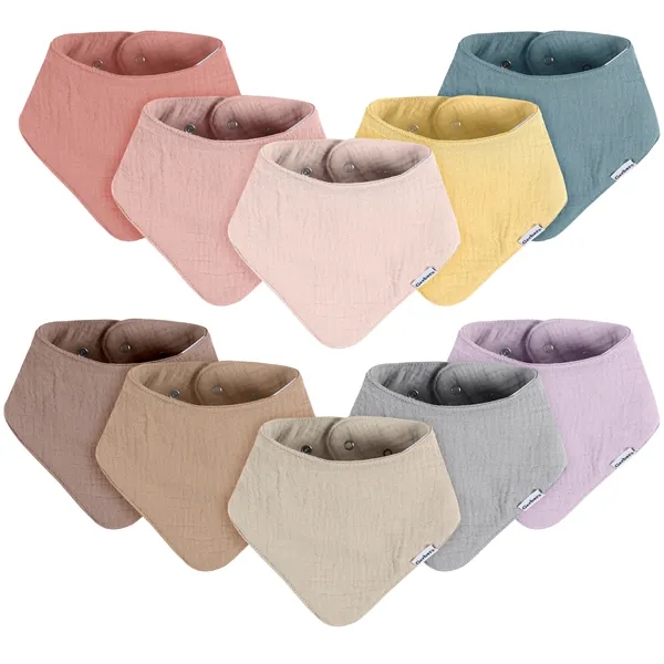 10-Pack Baby Girls Multi Pink Muslin Bandana Bib - 10-Pack Baby Girls Multi Pink Muslin Bandana Bib - Image 0 of 2
