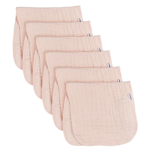 6-Pack Baby Girls Pink Muslin Burpcloth - 6-Pack Baby Girls Pink Muslin Burpcloth - Image 0 of 2