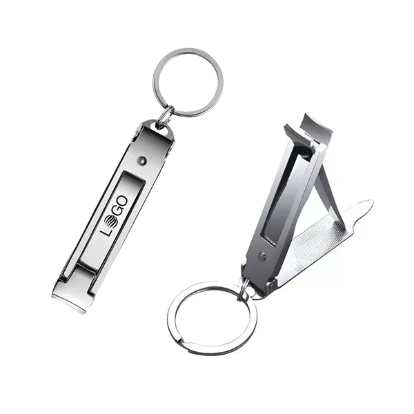 Multifunction Stainless Steel Folding Keychain Nail Clipper - Multifunction Stainless Steel Folding Keychain Nail Clipper - Image 0 of 5