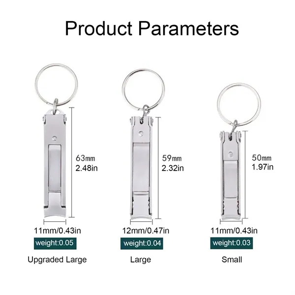 Multifunction Stainless Steel Folding Keychain Nail Clipper - Multifunction Stainless Steel Folding Keychain Nail Clipper - Image 1 of 5