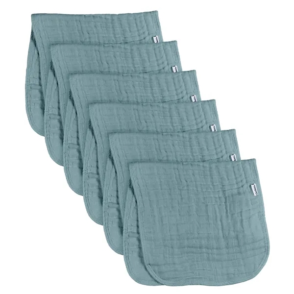 6-Pack Baby Neutral Teal Muslin Burpcloth - 6-Pack Baby Neutral Teal Muslin Burpcloth - Image 0 of 2