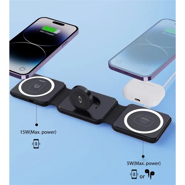 3-1 Foldable Magnetic Wireless Charger + 18W Wall C - 3-1 Foldable Magnetic Wireless Charger + 18W Wall C - Image 2 of 10