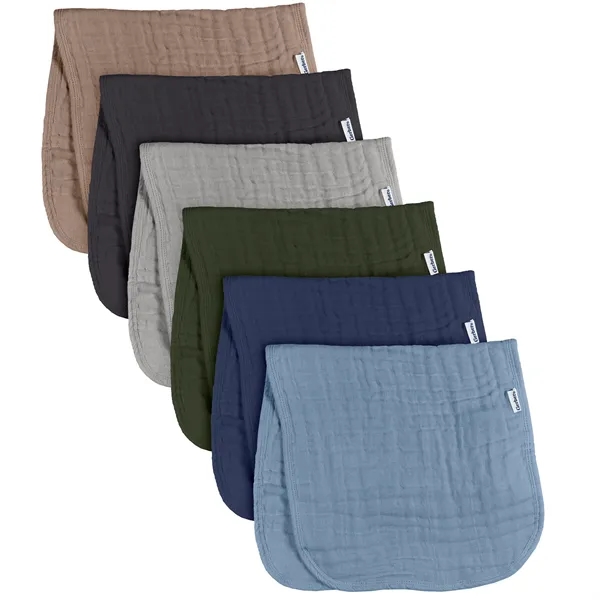 6-Pack Baby Boys Multi Blues Browns Muslin Burpcloth - 6-Pack Baby Boys Multi Blues Browns Muslin Burpcloth - Image 0 of 3
