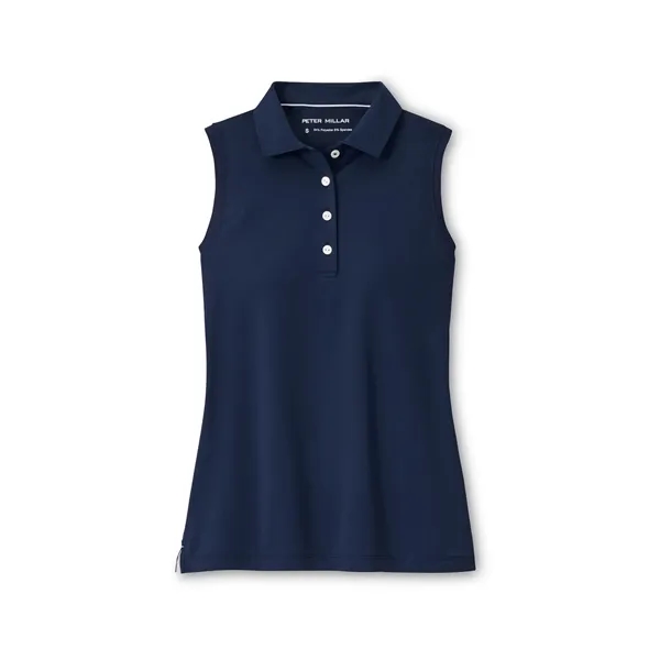 Peter Millar Womens Banded Sport Mesh Sleeveless Button Polo - Peter Millar Womens Banded Sport Mesh Sleeveless Button Polo - Image 1 of 2