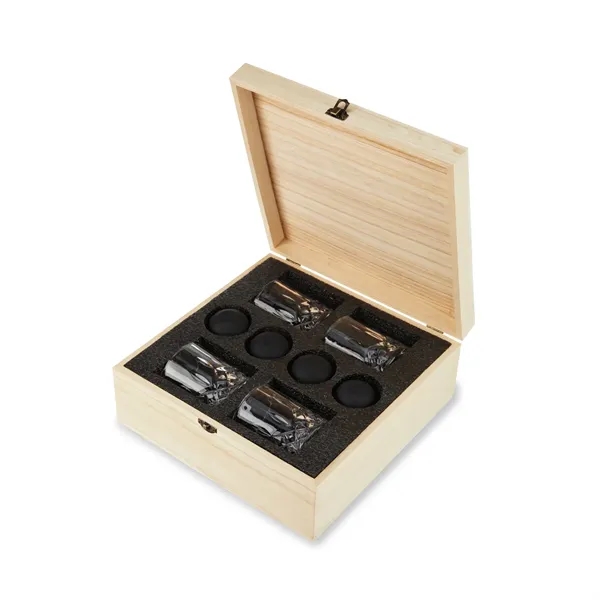 Crystal Liquor Glass And Ice Sphere Wood Box Set - Crystal Liquor Glass And Ice Sphere Wood Box Set - Image 2 of 2