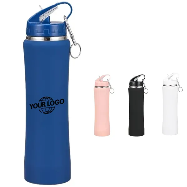 17/20/25 Oz. Stainless Steel Water Bottle with Straw and Lid - 17/20/25 Oz. Stainless Steel Water Bottle with Straw and Lid - Image 0 of 4