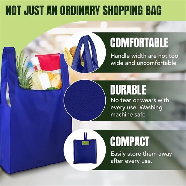 Heavy-duty Reusable Foldable Grocery Shopping Tote Bag - Heavy-duty Reusable Foldable Grocery Shopping Tote Bag - Image 3 of 4