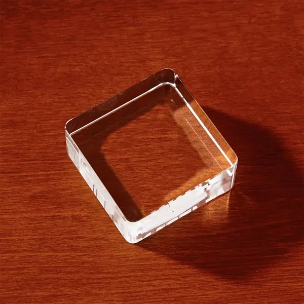 3D Crystal Square Paperweight - Large - 3D Crystal Square Paperweight - Large - Image 3 of 3