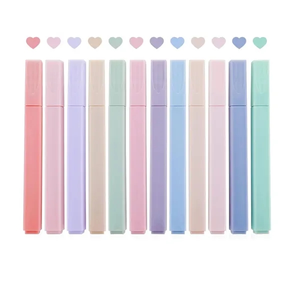 12Pcs Aesthetic Cute Highlighters Set - 12Pcs Aesthetic Cute Highlighters Set - Image 1 of 4