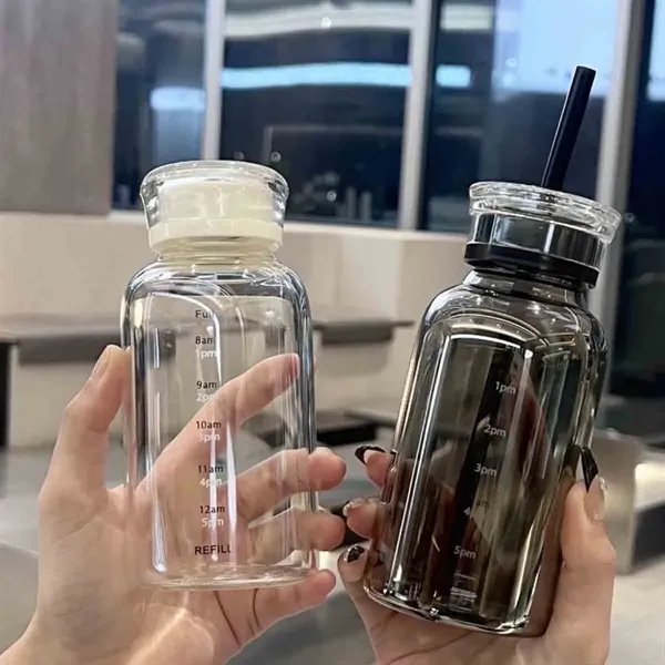 Transparent Glass Water Bottle - Transparent Glass Water Bottle - Image 2 of 2