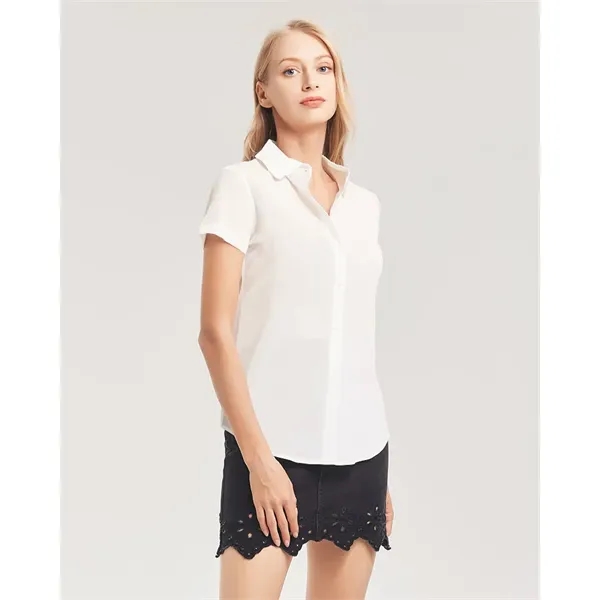 Women's All-Over Print Short Sleeve Button Up - Women's All-Over Print Short Sleeve Button Up - Image 3 of 7