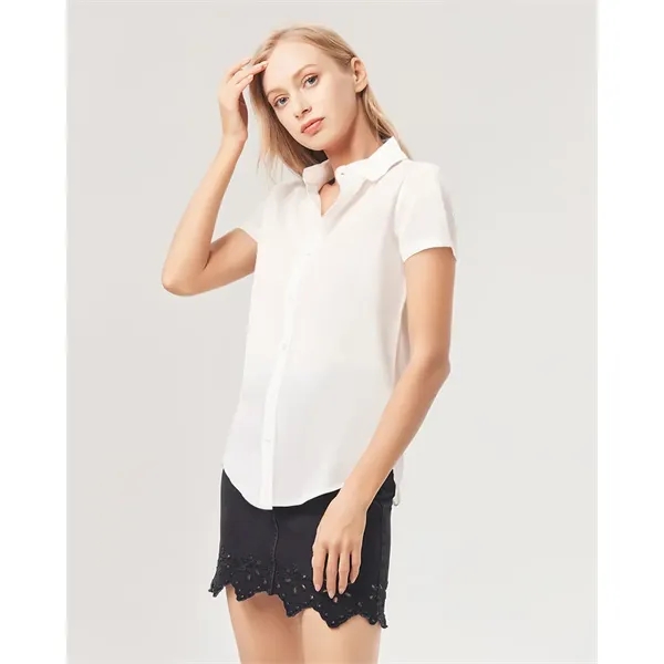 Women's All-Over Print Short Sleeve Button Up - Women's All-Over Print Short Sleeve Button Up - Image 4 of 7