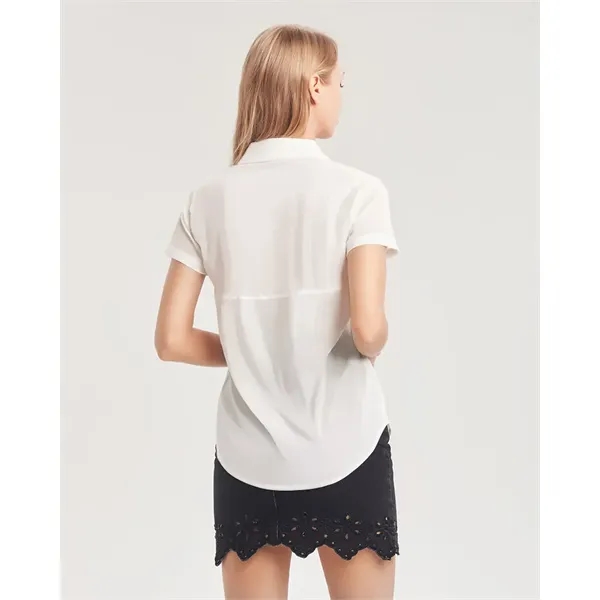 Women's All-Over Print Short Sleeve Button Up - Women's All-Over Print Short Sleeve Button Up - Image 5 of 7