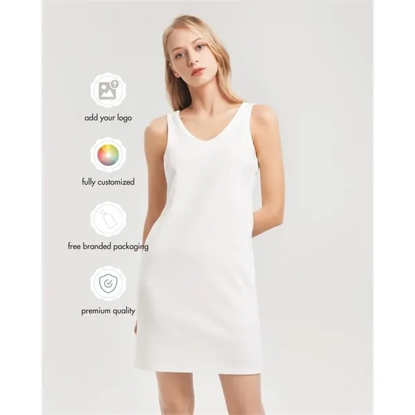 Women's All-Over Print Rib Knit V Neck Mini Dress - Women's All-Over Print Rib Knit V Neck Mini Dress - Image 0 of 6