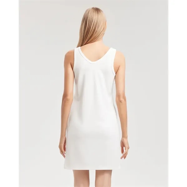 Women's All-Over Print Rib Knit V Neck Mini Dress - Women's All-Over Print Rib Knit V Neck Mini Dress - Image 5 of 6