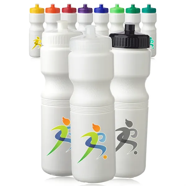 28 oz. Plastic Water Bottle with Push Cap - 28 oz. Plastic Water Bottle with Push Cap - Image 0 of 14