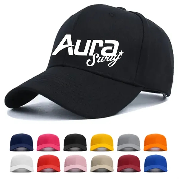 Embroidered 6 Panel Baseball Cap Customizable - Embroidered 6 Panel Baseball Cap Customizable - Image 0 of 4