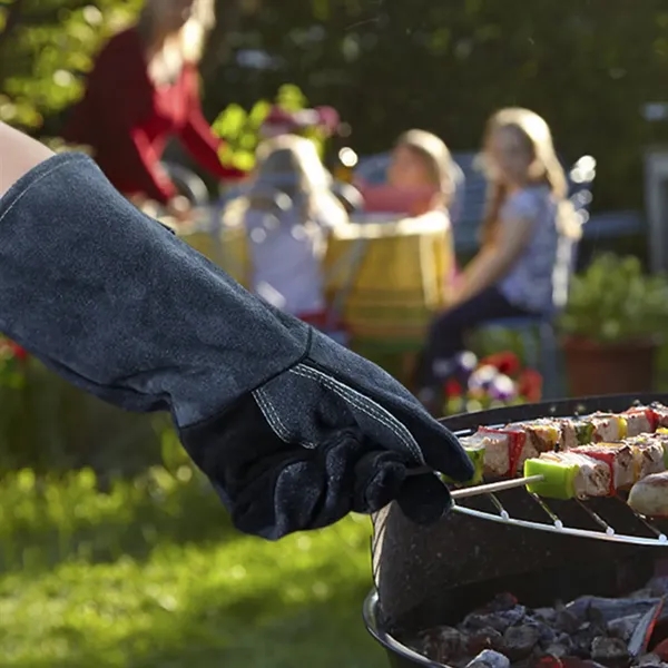 Fire Resistant Heatproof BBQ Gloves for Welding Outdoor Work - Fire Resistant Heatproof BBQ Gloves for Welding Outdoor Work - Image 3 of 5