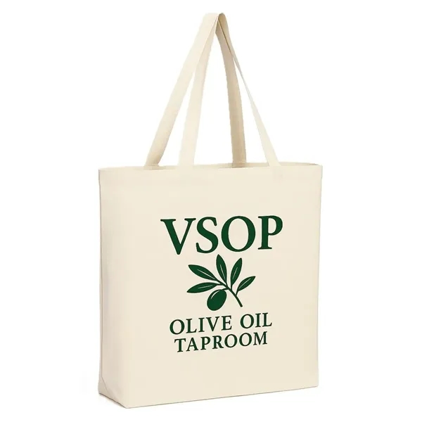 Jumbo Cotton Canvas Tote w/5" Gusset - Natural - Jumbo Cotton Canvas Tote w/5" Gusset - Natural - Image 0 of 1