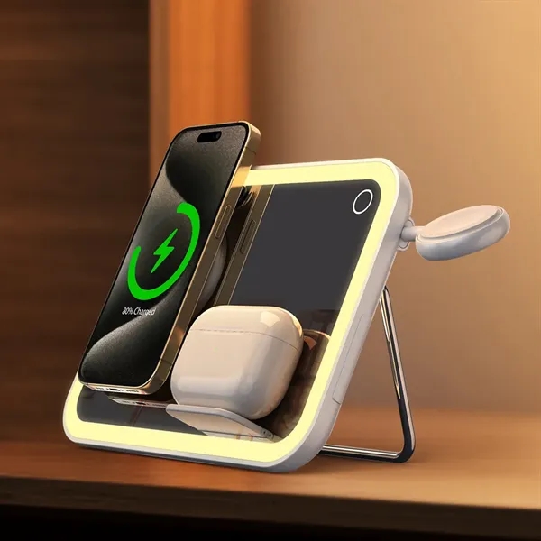 4-in-1 Wireless Charging LED Mirror - 4-in-1 Wireless Charging LED Mirror - Image 4 of 4