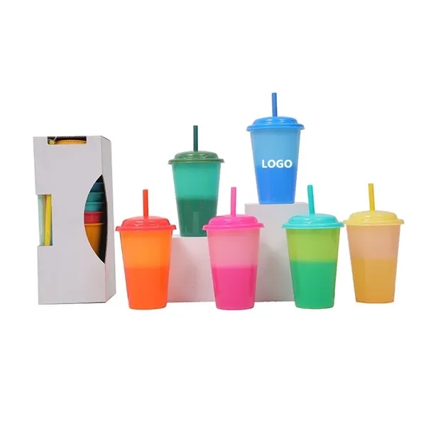 12oz Color-Changing Straw Cup - 12oz Color-Changing Straw Cup - Image 0 of 6
