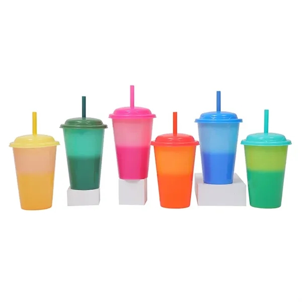 12oz Color-Changing Straw Cup - 12oz Color-Changing Straw Cup - Image 1 of 6