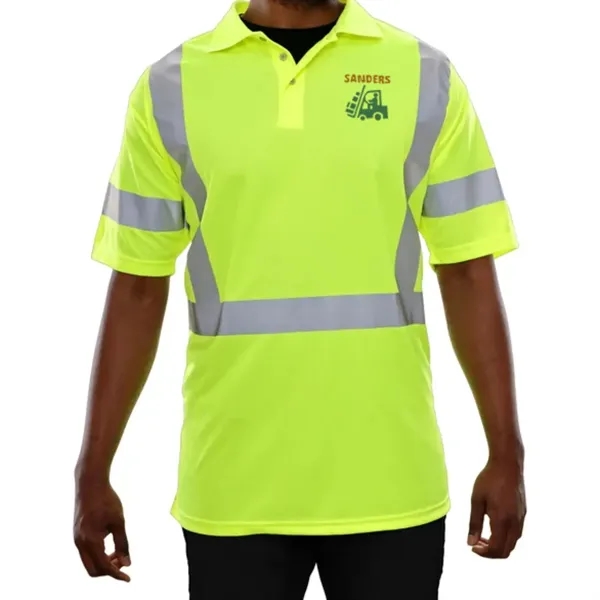 Marketing High Visibility Reflective Polo Shirt - Marketing High Visibility Reflective Polo Shirt - Image 0 of 3
