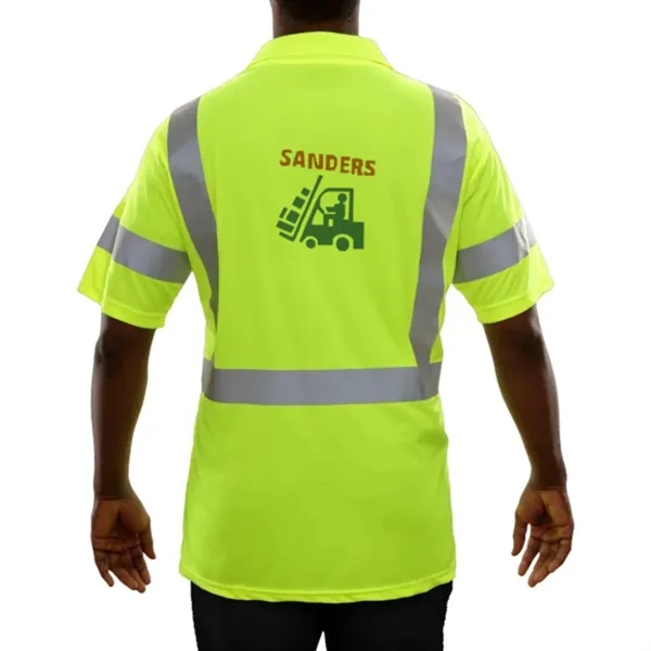 Marketing High Visibility Reflective Polo Shirt - Marketing High Visibility Reflective Polo Shirt - Image 1 of 3