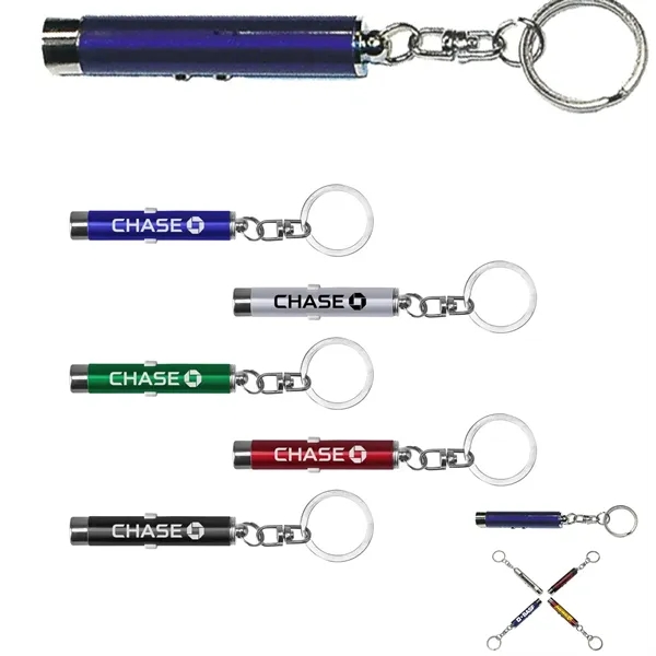 2-In-1 Laser Pointer LED Flashlight Key Chain - 2-In-1 Laser Pointer LED Flashlight Key Chain - Image 0 of 5