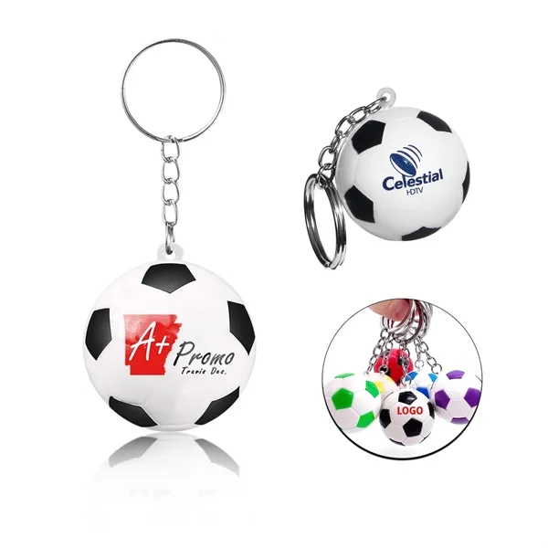 Soccer Ball Stress Reliever Key Chain - Soccer Ball Stress Reliever Key Chain - Image 0 of 6