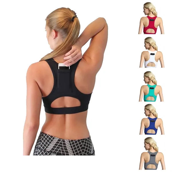 Performance Sports Bra With Hidden Back Pocket - Performance Sports Bra With Hidden Back Pocket - Image 0 of 6