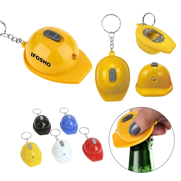 Mini LED Helmet Keychain w/Bottle Opener - Mini LED Helmet Keychain w/Bottle Opener - Image 0 of 4