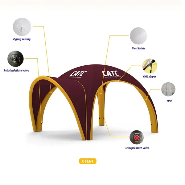Inflatable Dome Tent with Awning & Banner & Back Wall - Inflatable Dome Tent with Awning & Banner & Back Wall - Image 2 of 5