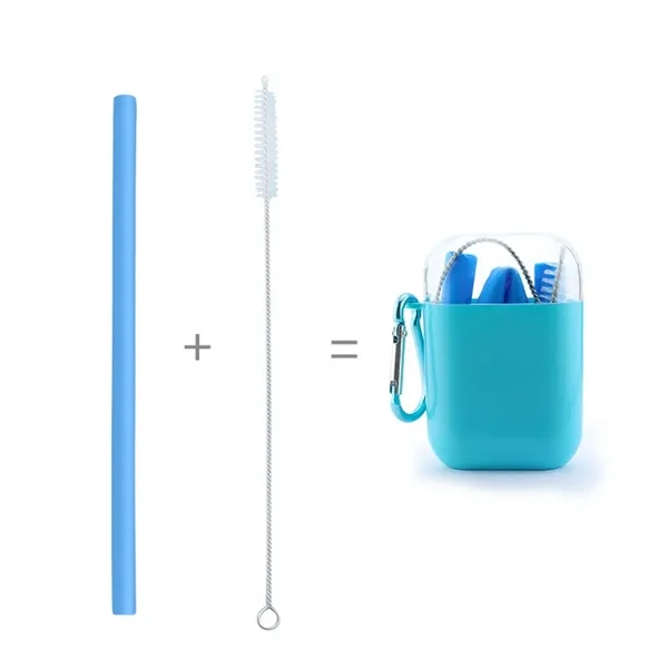 Foldable Reusable Silicone Drinking Straws with Travel Case - Foldable Reusable Silicone Drinking Straws with Travel Case - Image 2 of 4
