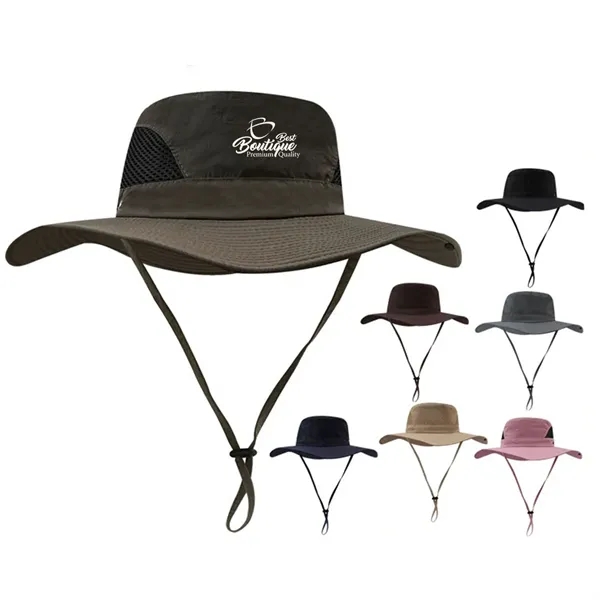 Quick Dry Wide Brim Mesh Sun Hat Outdoor Fishing Hiking Cap - Quick Dry Wide Brim Mesh Sun Hat Outdoor Fishing Hiking Cap - Image 0 of 4